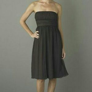 J. Crew Emily Silk Chiffon Strapless Dress Black 2